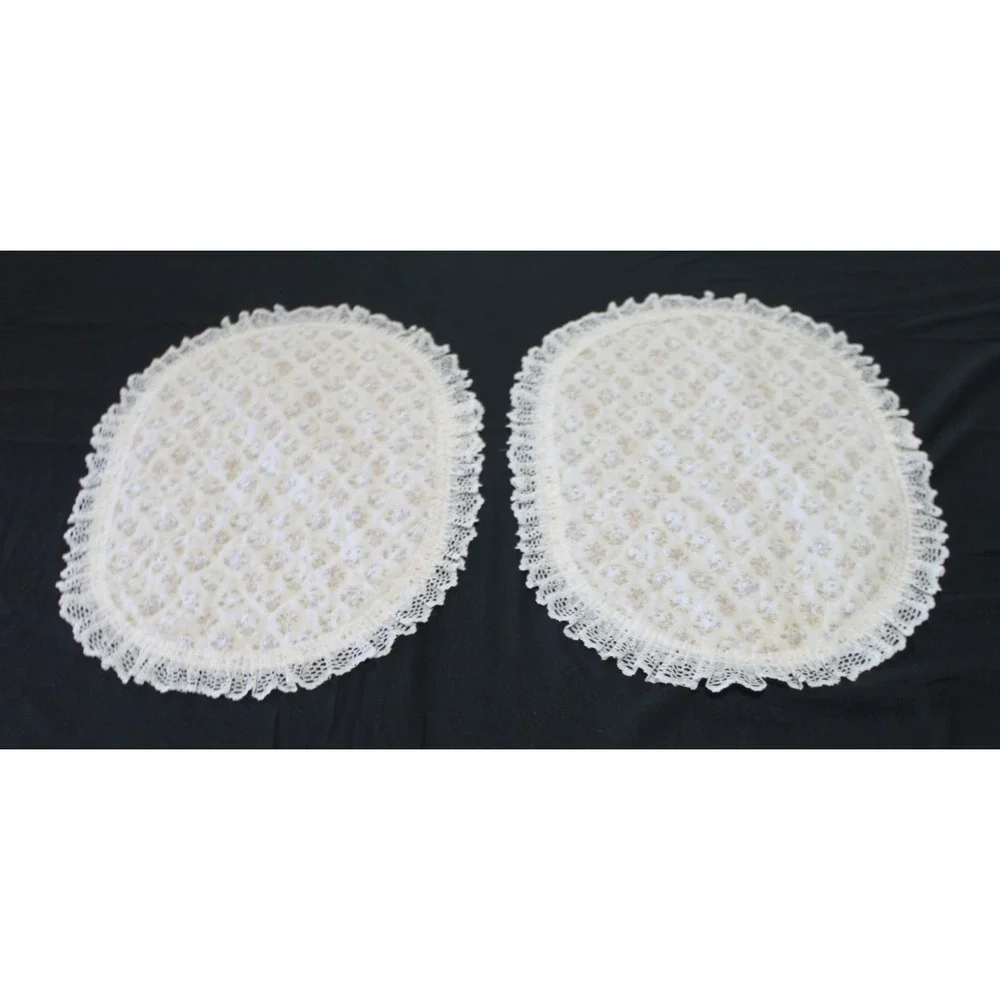 Lot of 14 Vintage Oval Table Placemats Cottage Floral Lace Quilted 1980s 1990s